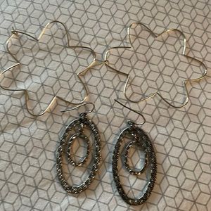 Two pairs of earrings. Used but cute. Sanitized with rubbing alcohol.